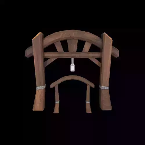 village entry gate Low-poly 3D model