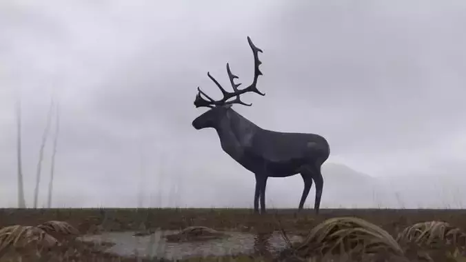 Low-poly rigged reindeer Free low-poly 3D model