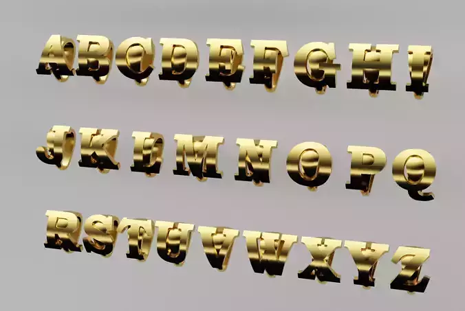 alphabetic letter pendant chain bail loop set A to Z