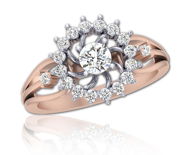 Solitaire Diamond Women Engagement Ring Jewelry 3D print model