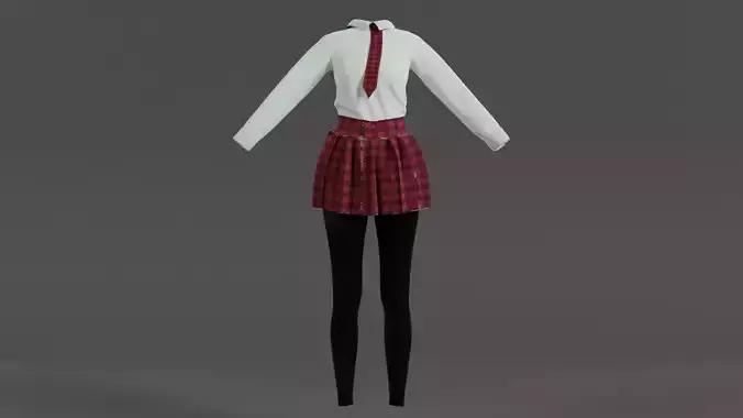 School outfit for a girl 3D model
