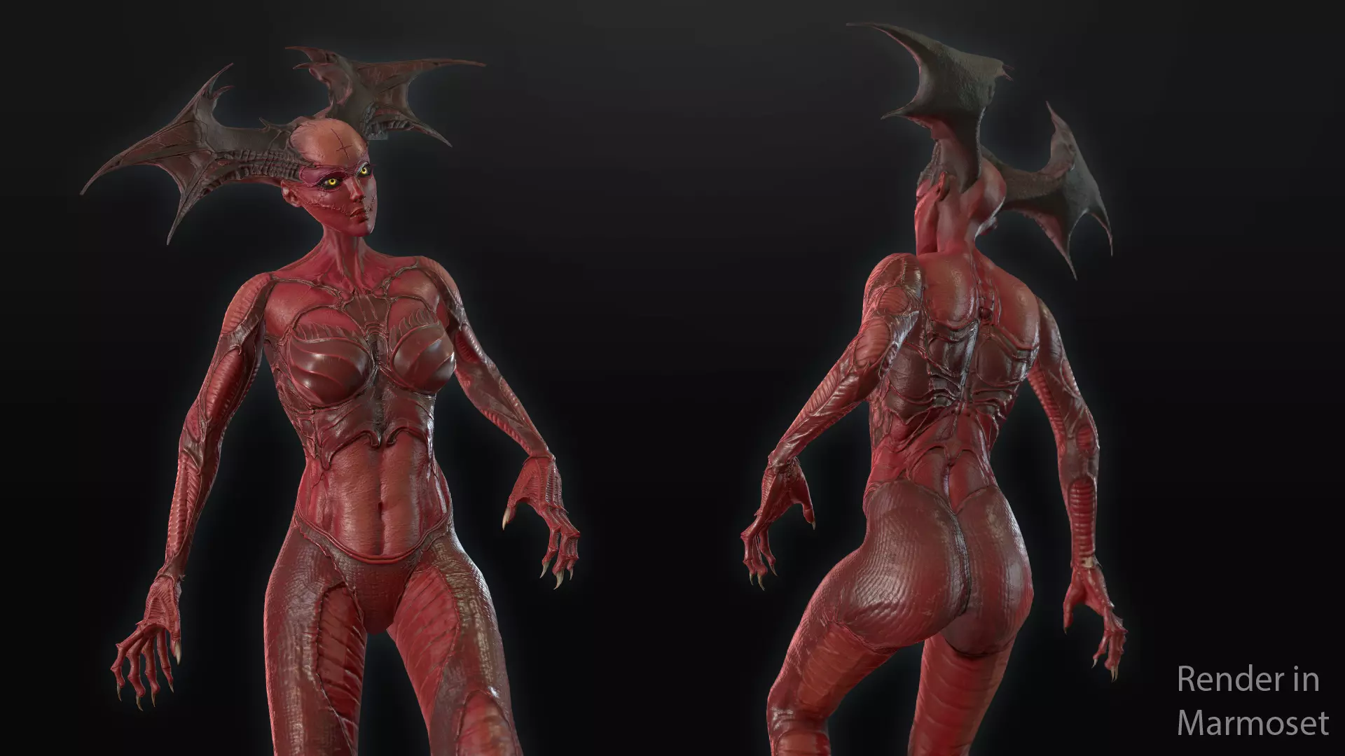 Succubus - Game Ready Low-poly 3D model_0