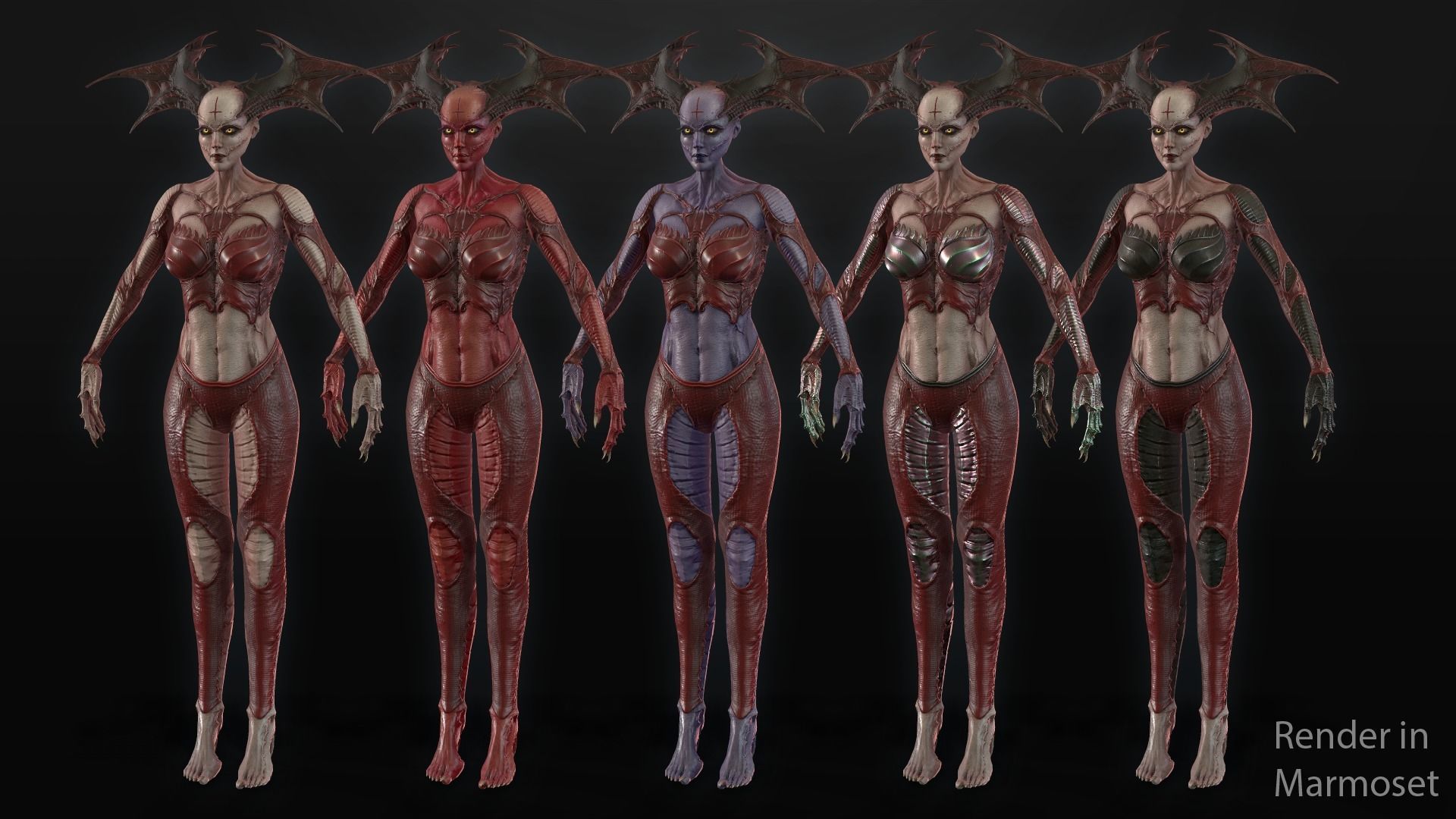 Succubus - Game Ready Low-poly 3D model_2