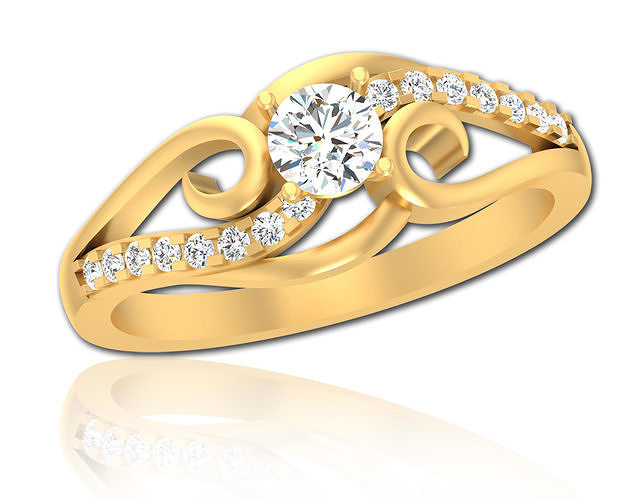 Solitaire Diamond Women Engagement Ring  Jewelry 3D print model