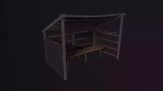 Bus stop Low-poly 3D model