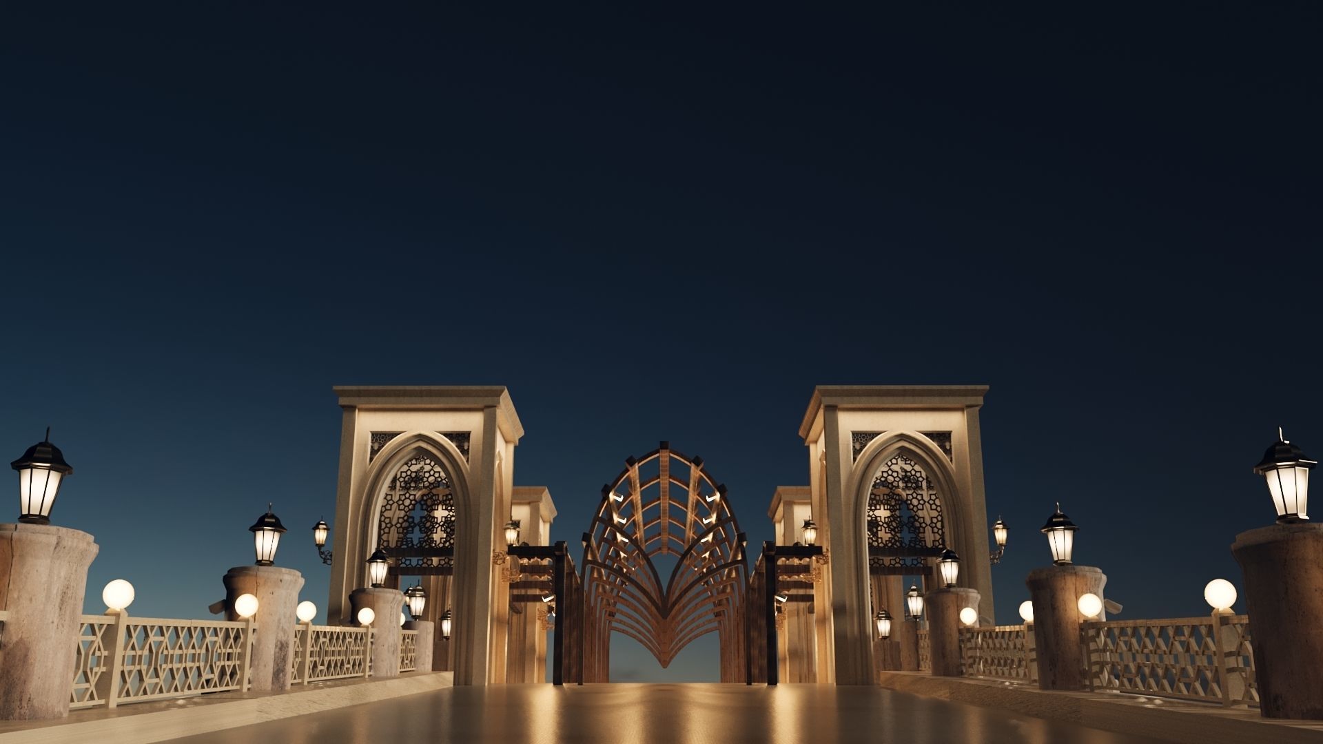 Souk Al Bahar Bridge 3D model_2