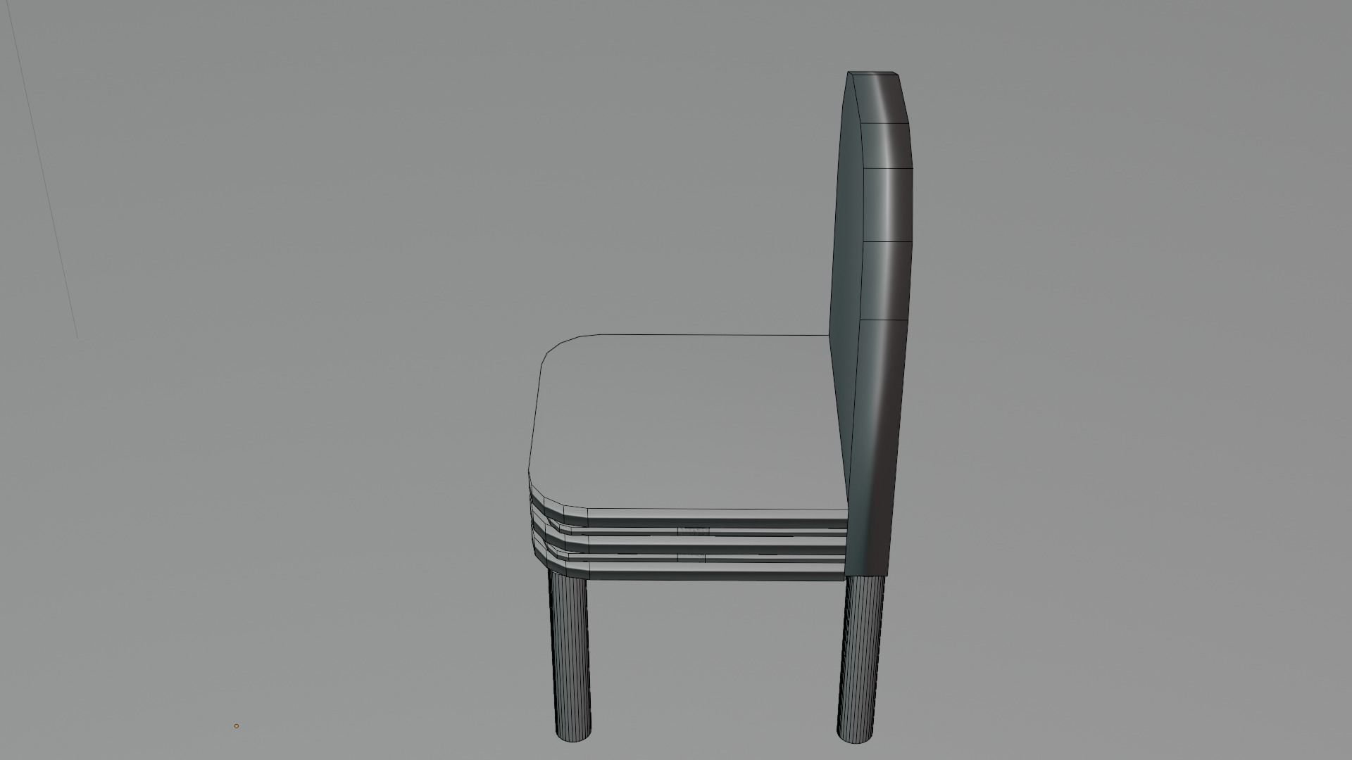 Fabric Chair Model Low-poly 3D model_7