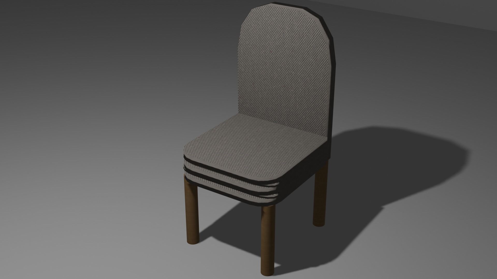 Fabric Chair Model Low-poly 3D model_1