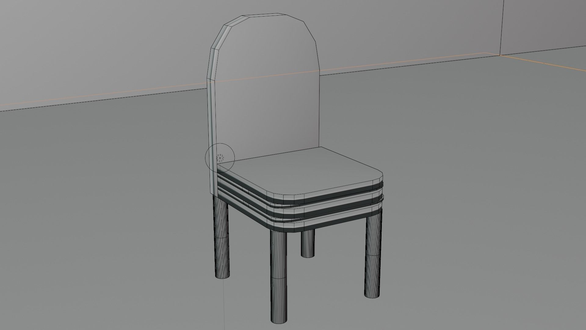 Fabric Chair Model Low-poly 3D model_5