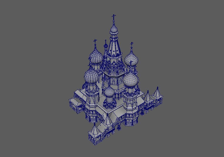 Saint Basil Cathedral A Wonder of Moscow Architecture Low-poly 3D model_17