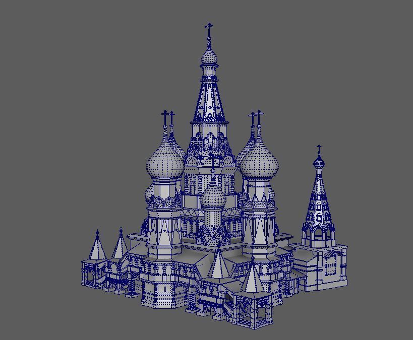 Saint Basil Cathedral A Wonder of Moscow Architecture Low-poly 3D model_13