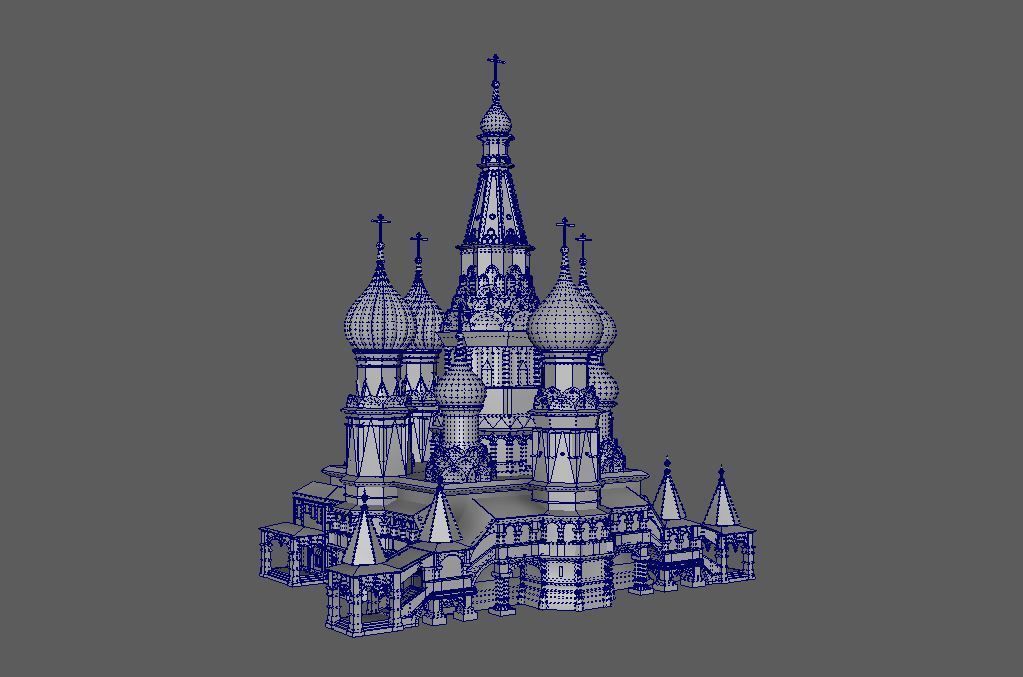 Saint Basil Cathedral A Wonder of Moscow Architecture Low-poly 3D model_14