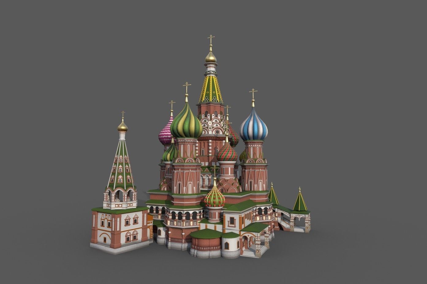 Saint Basil Cathedral A Wonder of Moscow Architecture Low-poly 3D model_6