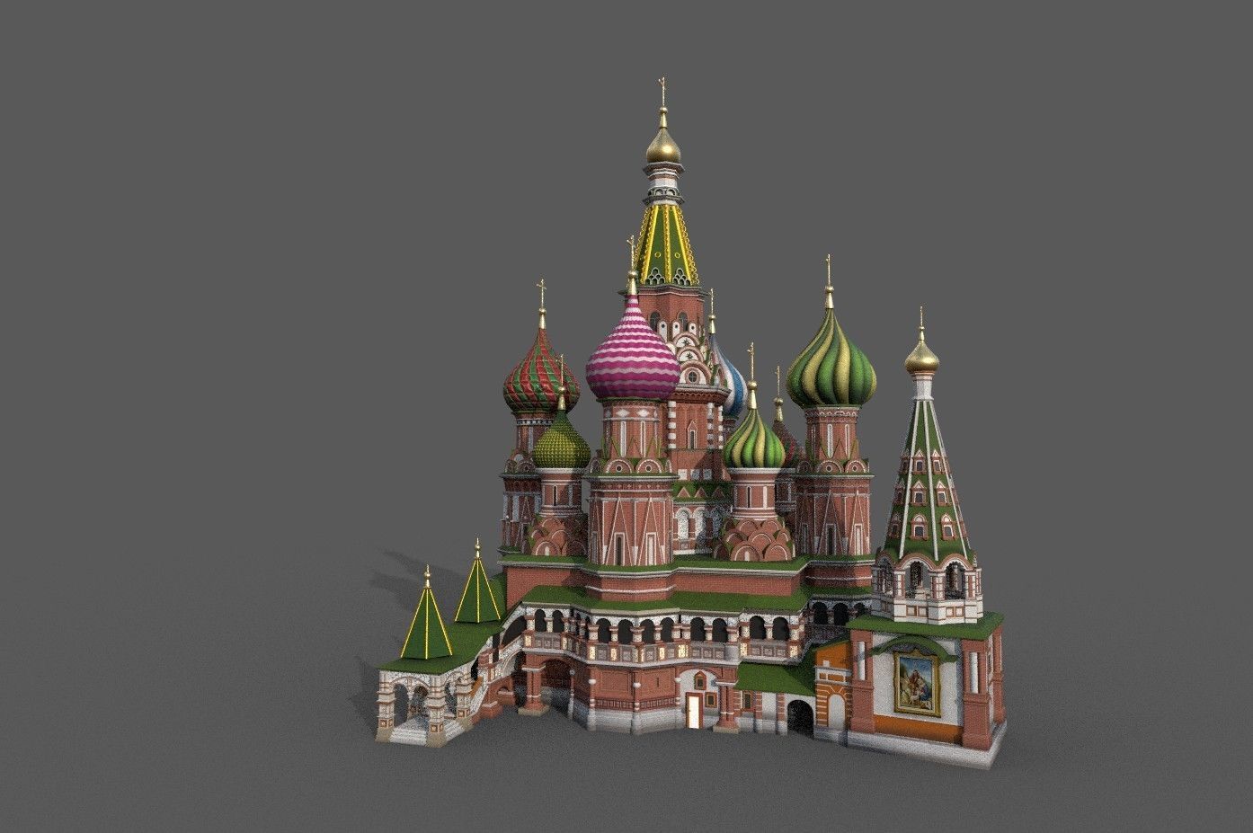 Saint Basil Cathedral A Wonder of Moscow Architecture Low-poly 3D model_4