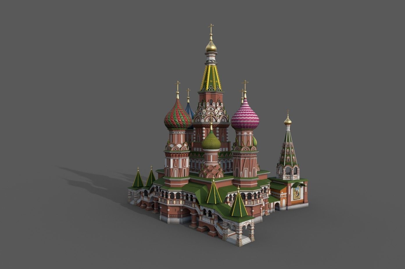 Saint Basil Cathedral A Wonder of Moscow Architecture Low-poly 3D model_3