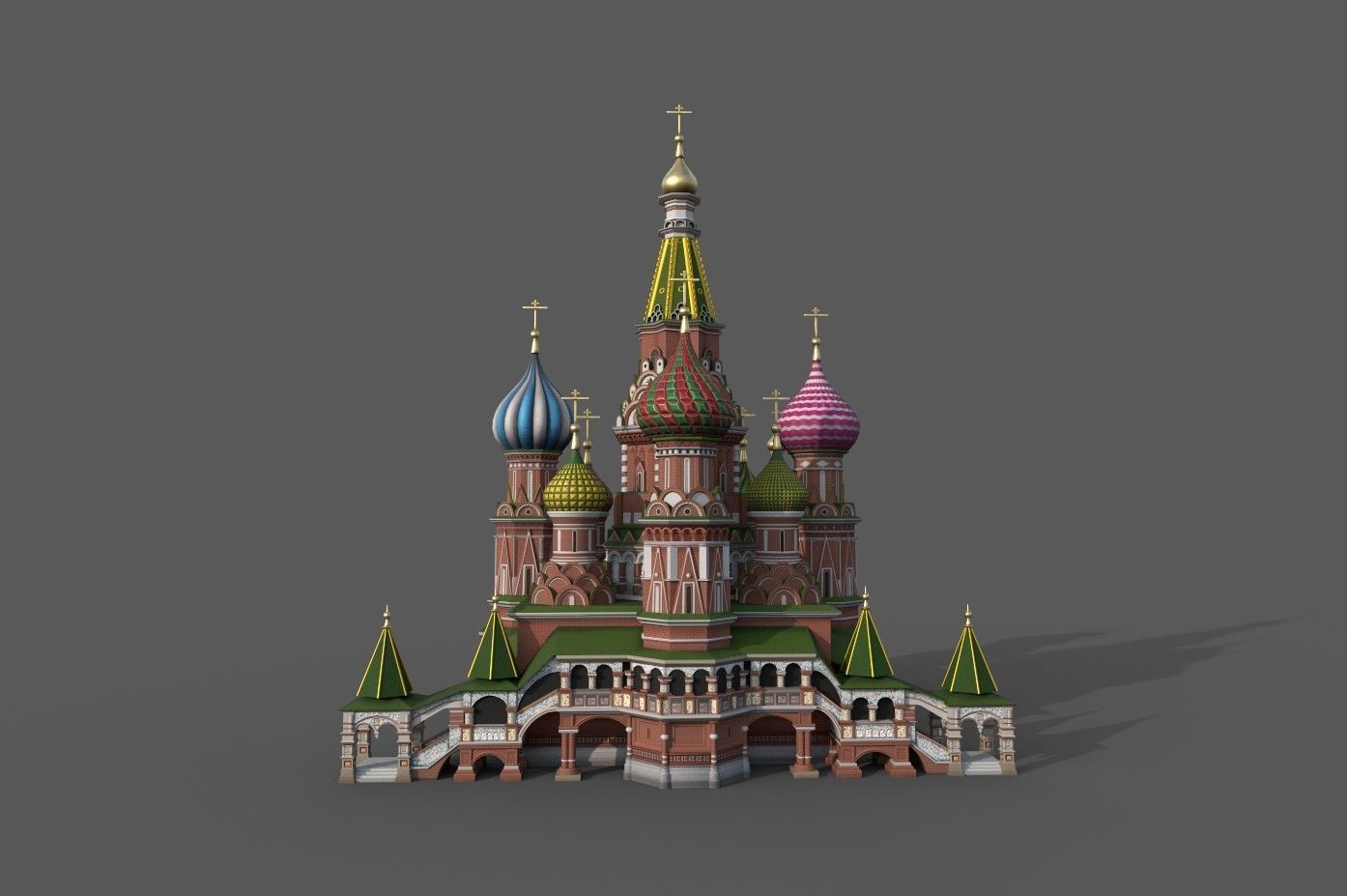 Saint Basil Cathedral A Wonder of Moscow Architecture Low-poly 3D model_2