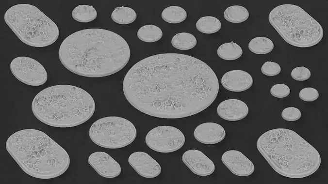  Mini bases craters Large pack 3D print model