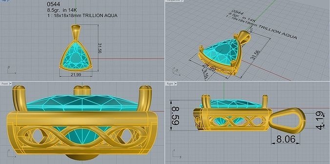 Trilliant Pendant 0544 3D print model