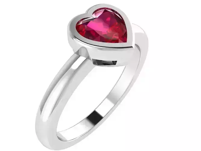 Heart Solitaire Ring 0548