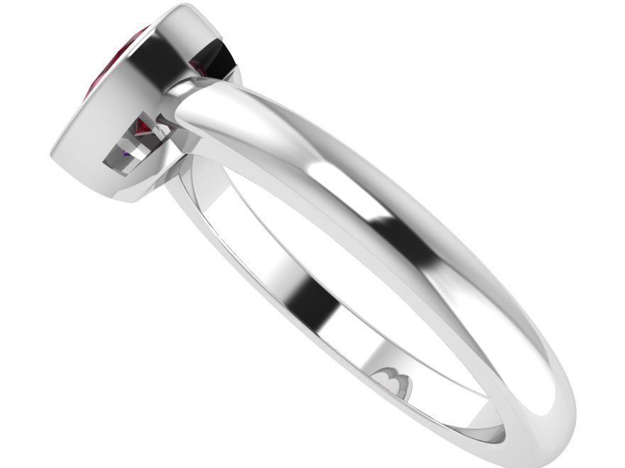 Heart Solitaire Ring 0548 3D print model_2