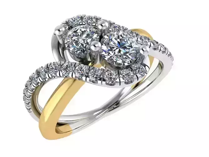 Round Diamond Split Shank Ring 0554