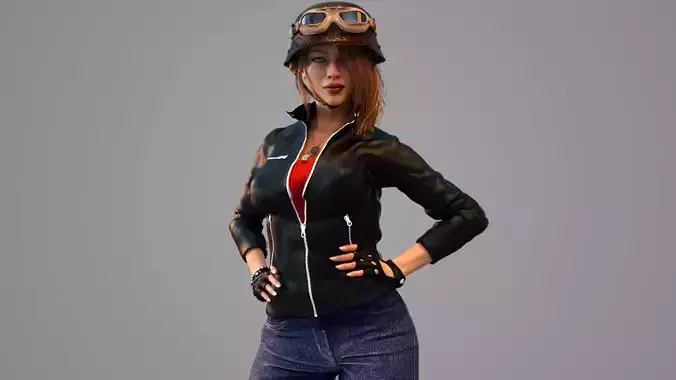 Biker Rider Girl  3D model