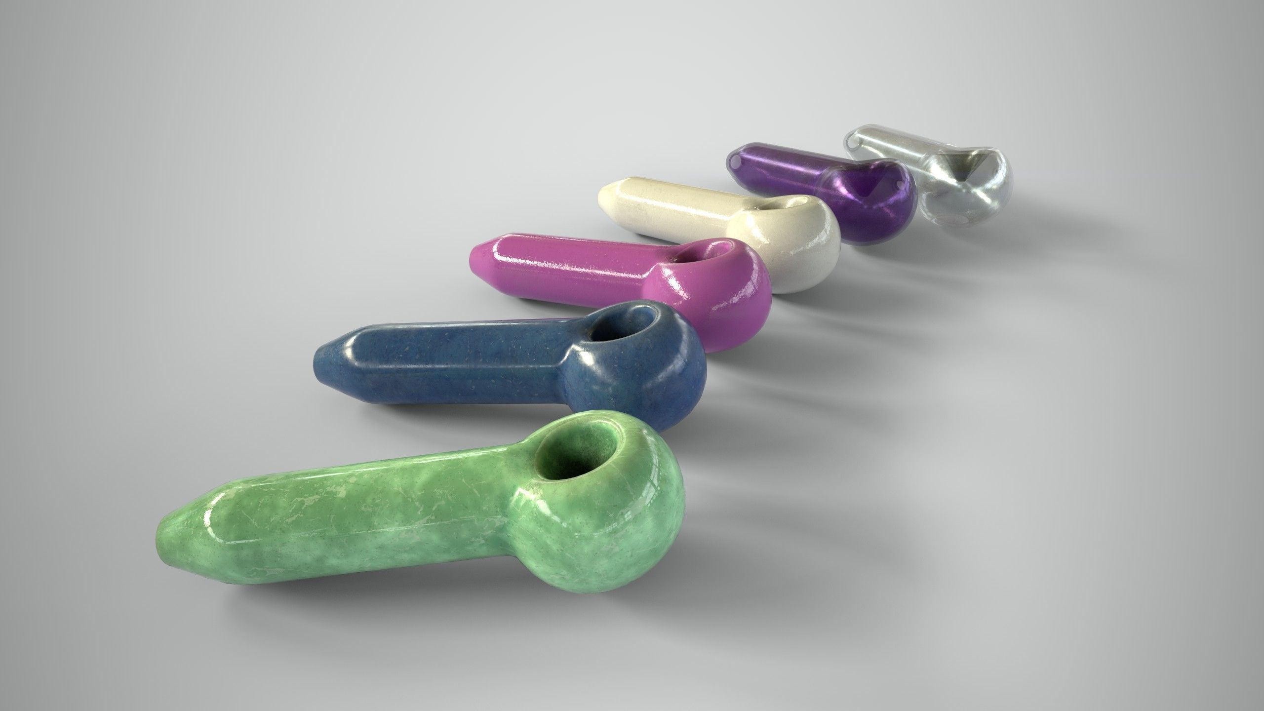 Glass Pipe Low-poly 3D model_1