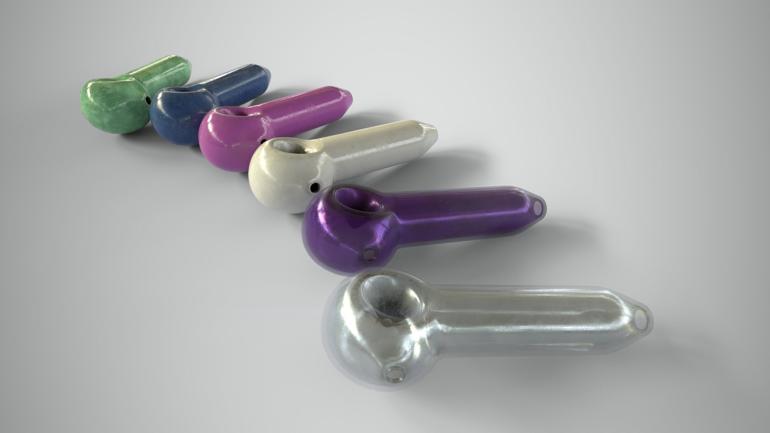Glass Pipe Low-poly 3D model_2