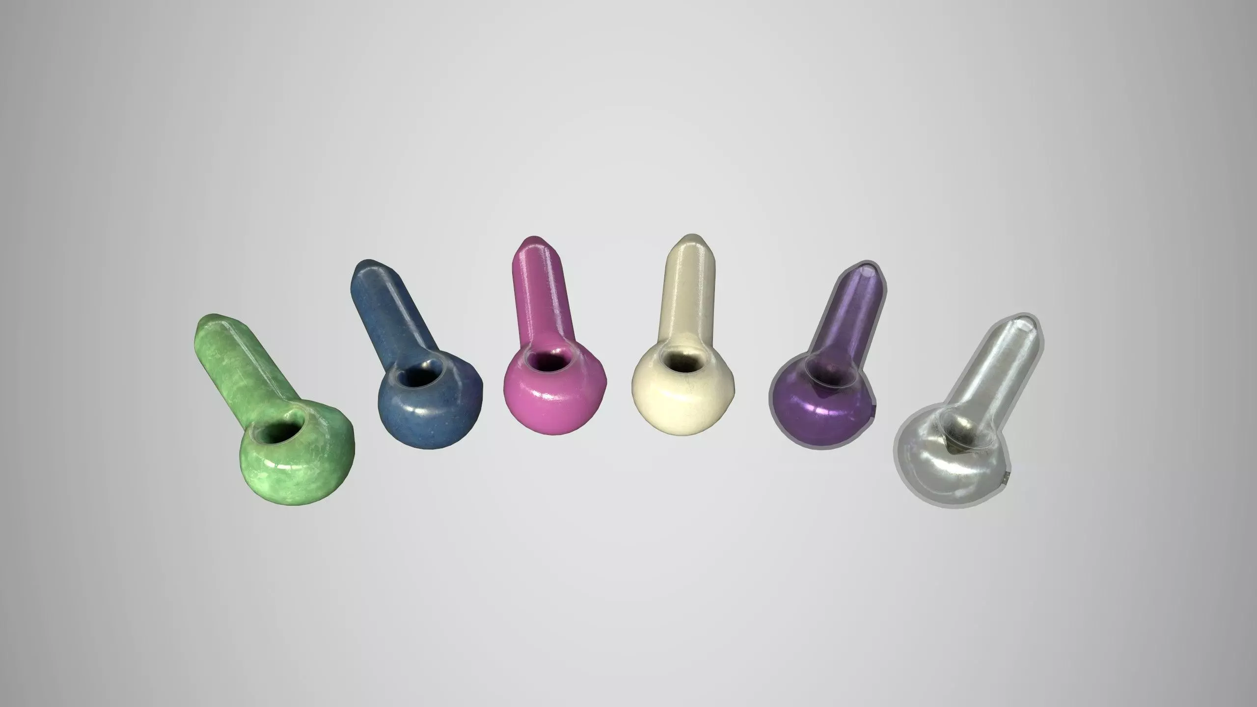 Glass Pipe Low-poly 3D model_0