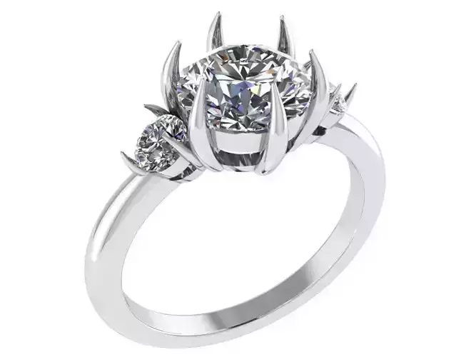 3 Stone Basket Setting Ring 0563