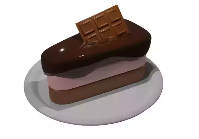 cake piece with icing and chocolate