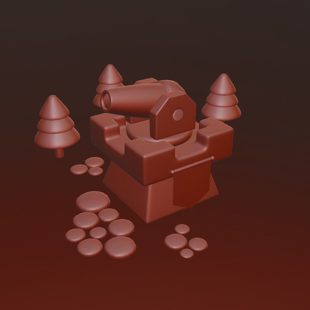 Stylized Cannon  Free low-poly 3D model_2
