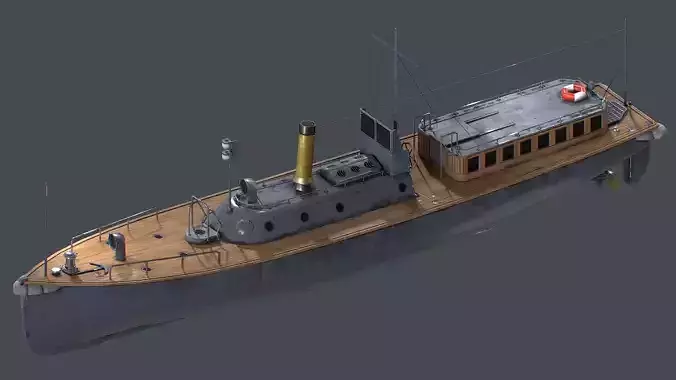 17m Motor Pinnace Game Ready Low-poly 3D model