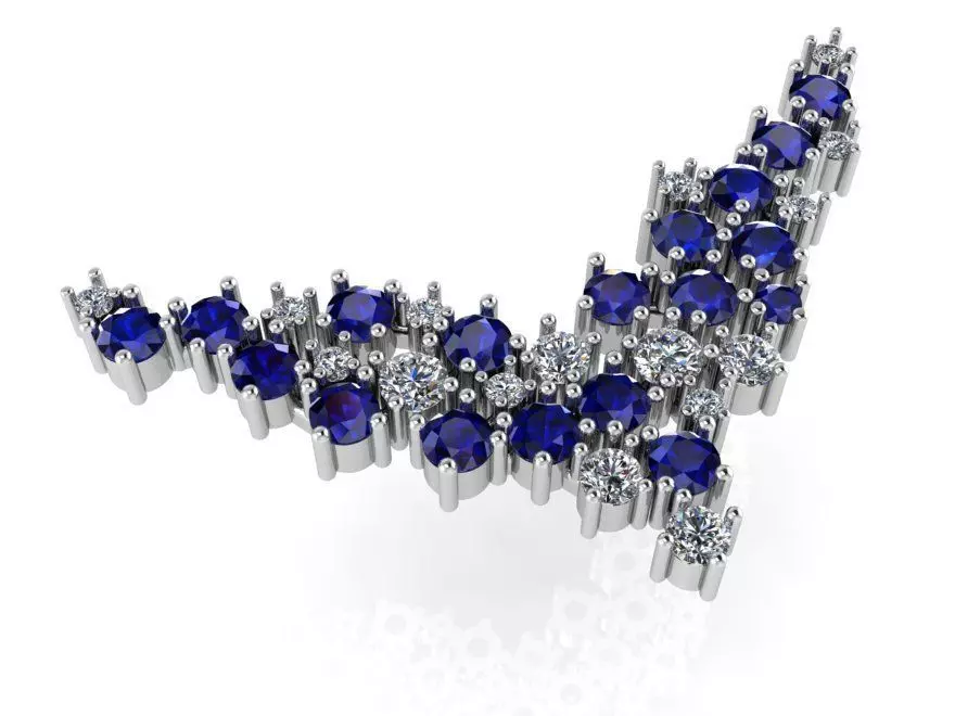 Sapphire Necklace 0574 3D print model