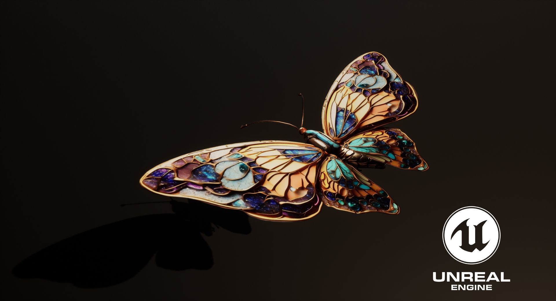 Fantasy Butterfly 01 Low-poly 3D model_2