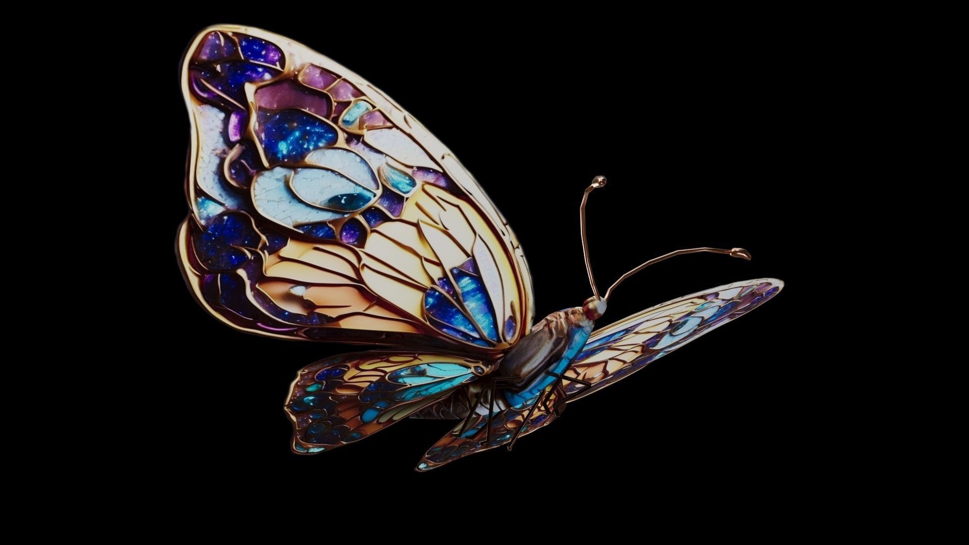 Fantasy Butterfly 01 Low-poly 3D model_18