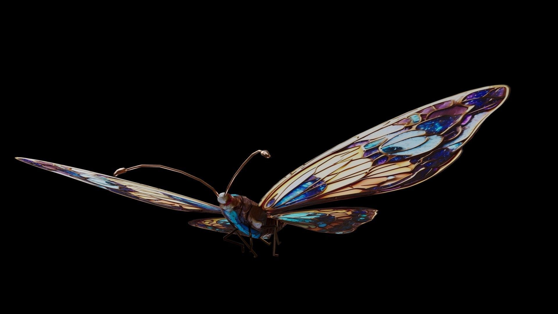 Fantasy Butterfly 01 Low-poly 3D model_17