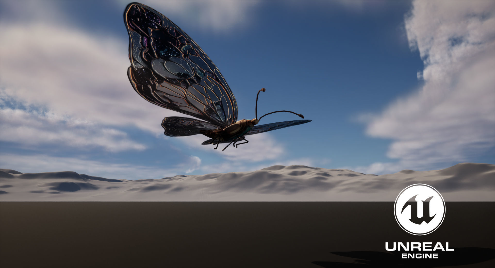 Fantasy Butterfly 01 Low-poly 3D model_5