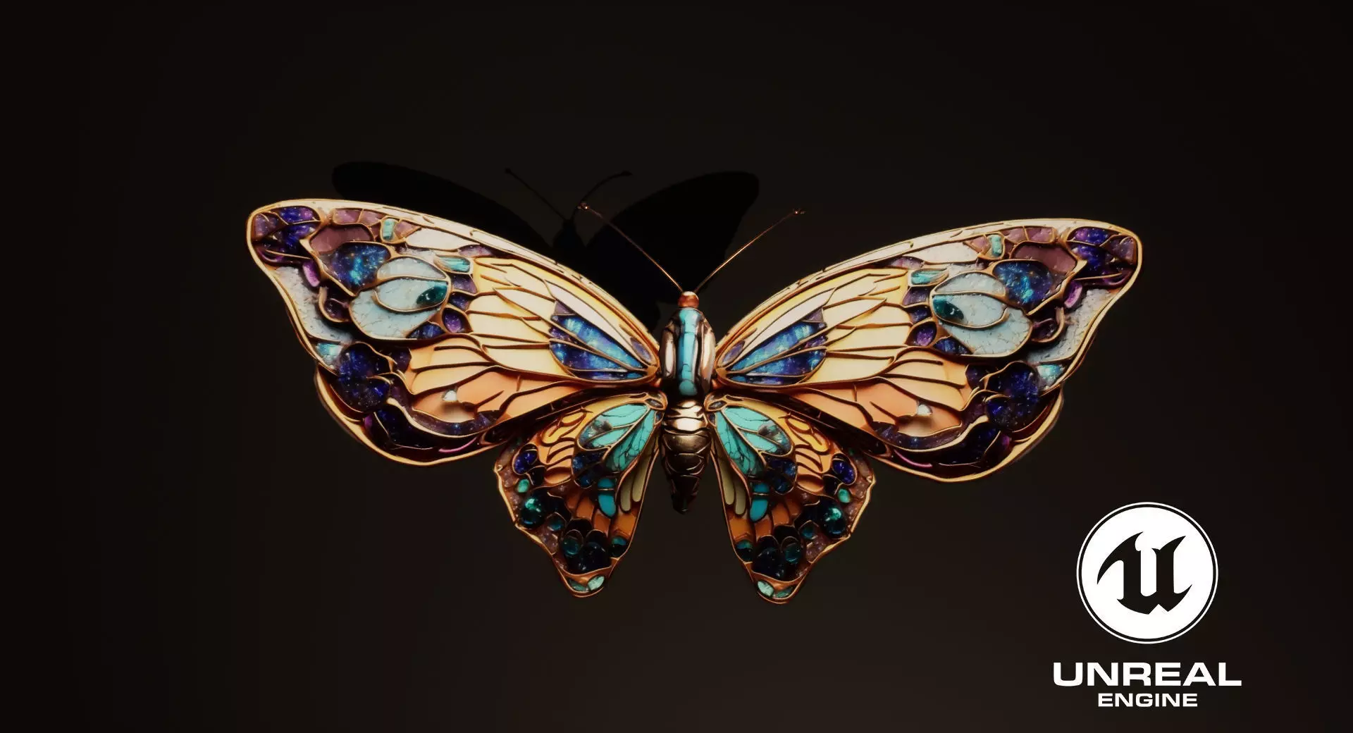 Fantasy Butterfly 01 Low-poly 3D model_0