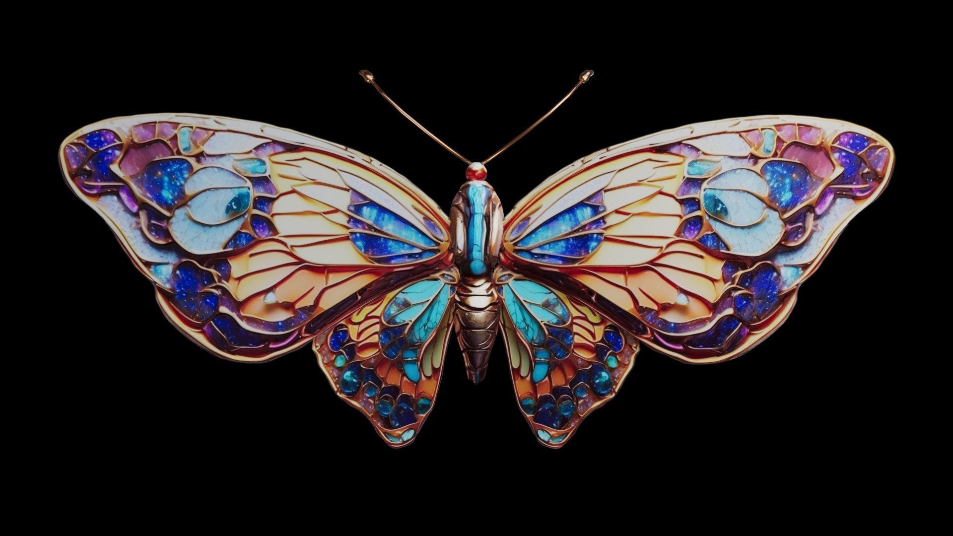 Fantasy Butterfly 01 Low-poly 3D model_14