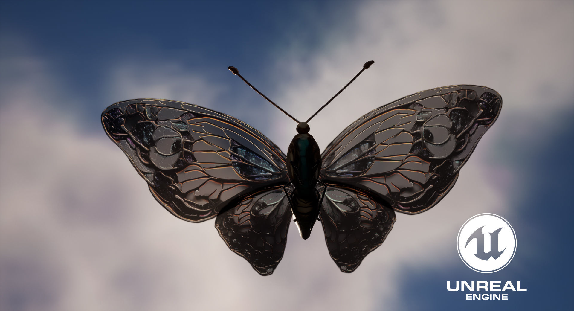 Fantasy Butterfly 01 Low-poly 3D model_4