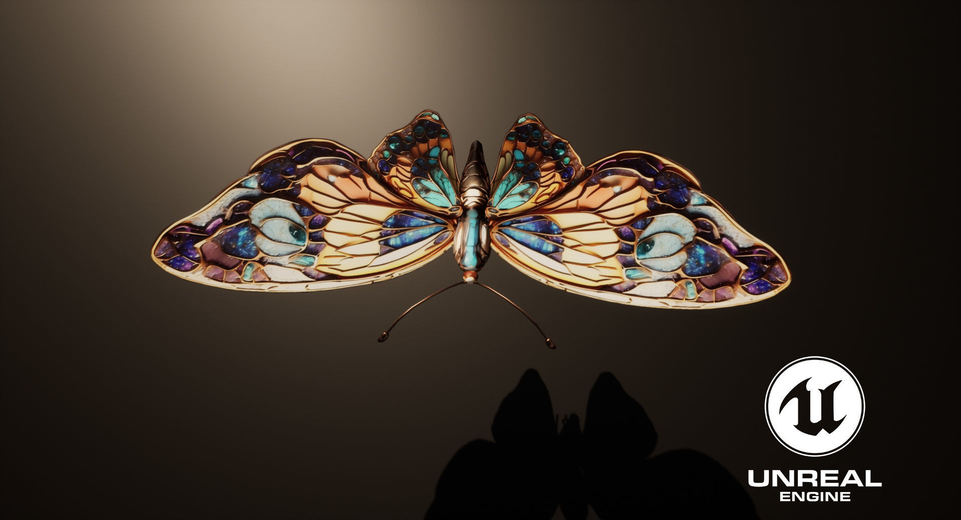 Fantasy Butterfly 01 Low-poly 3D model_3