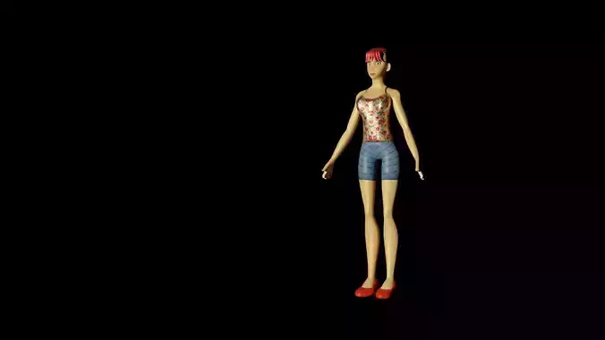 Animee low poly character 