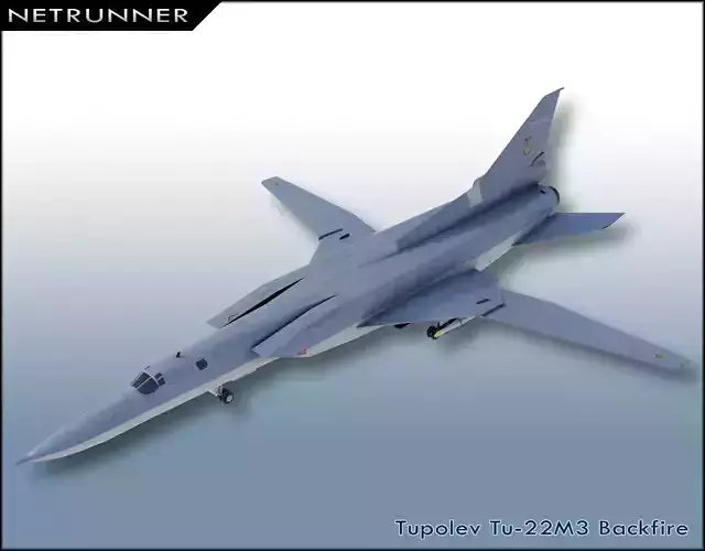 Tupolev Tu-22M3 Backfire Low-poly 3D model