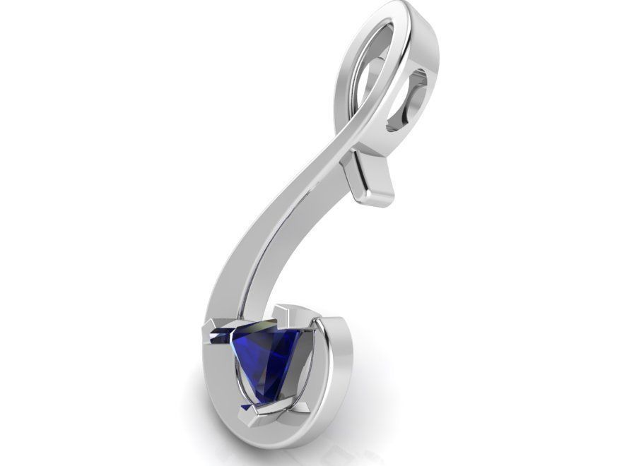 Trilliant Ring Earring Pendant Set 0583 3D print model_3