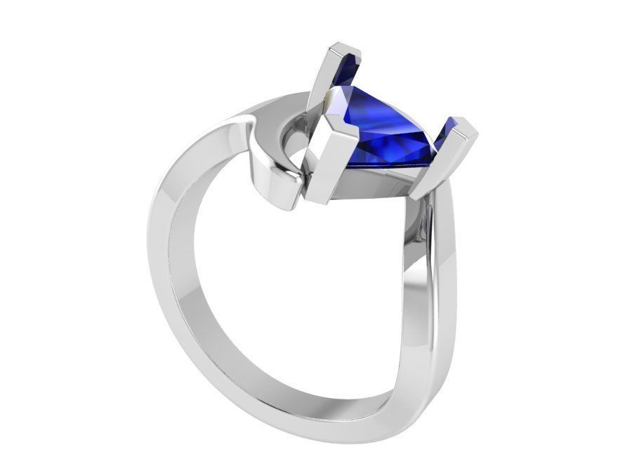 Trilliant Ring Earring Pendant Set 0583 3D print model_4