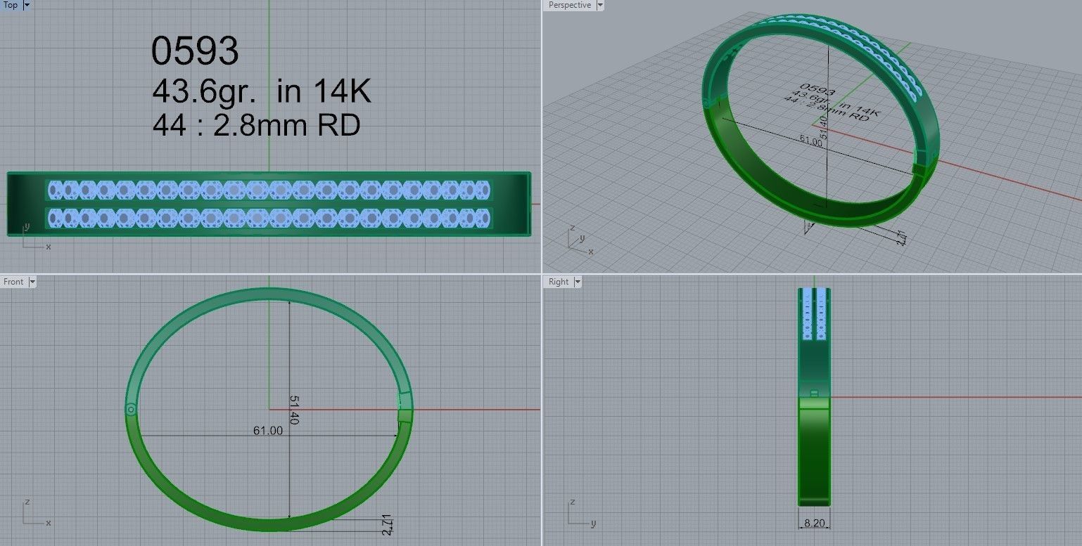 Diamond Bracelet 0593 3D print model_4