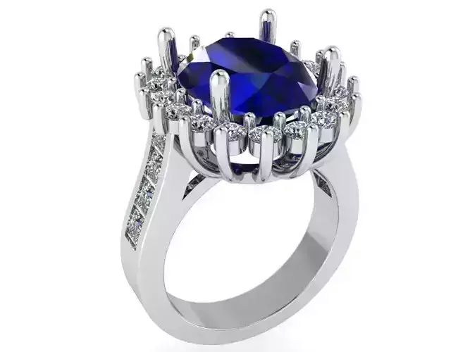 Oval Cluster Ring 0596