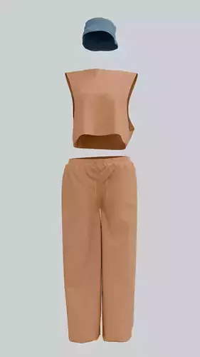 Loose Pant Bucket Hat 3D model