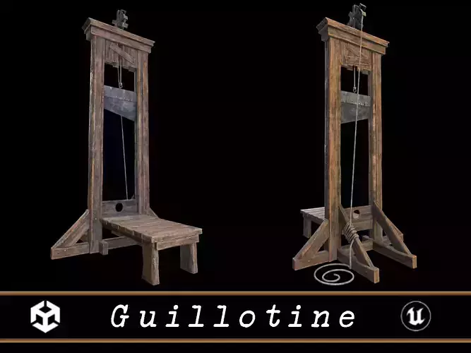 Medieval Guillotine  Low-poly 3D model